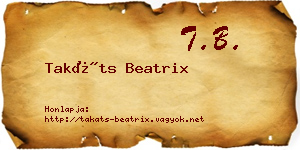 Takáts Beatrix névjegykártya